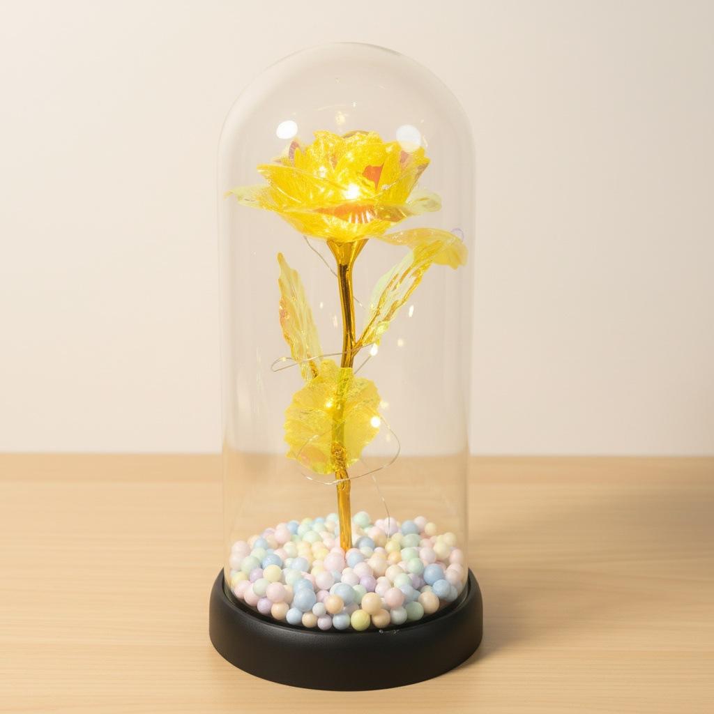 Rose Immortal Flower Glass Cover Valentine's Day Gift Doll Bouquet Mother's Day Birthday Creative Christmas Gifts