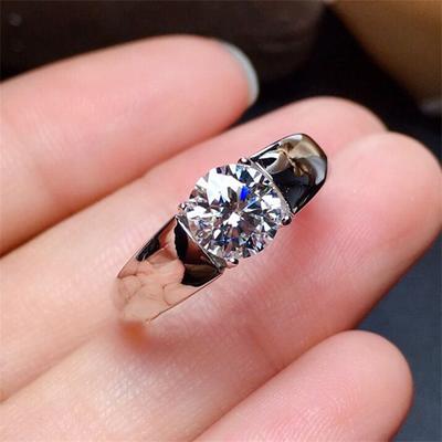 Pt950 White Gold Color Diamond Style Ring for Women 2 Carat Moissanite Color Ring Gift for Men Wedding Rings Free Shipping
