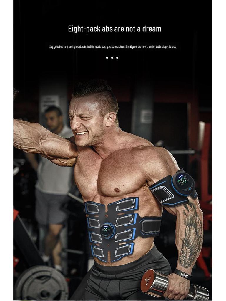 Rechargeable EMS Smart Abdominal Trainer with Digital Display - Muscle Stimulator & Massager Fitness Equipment.