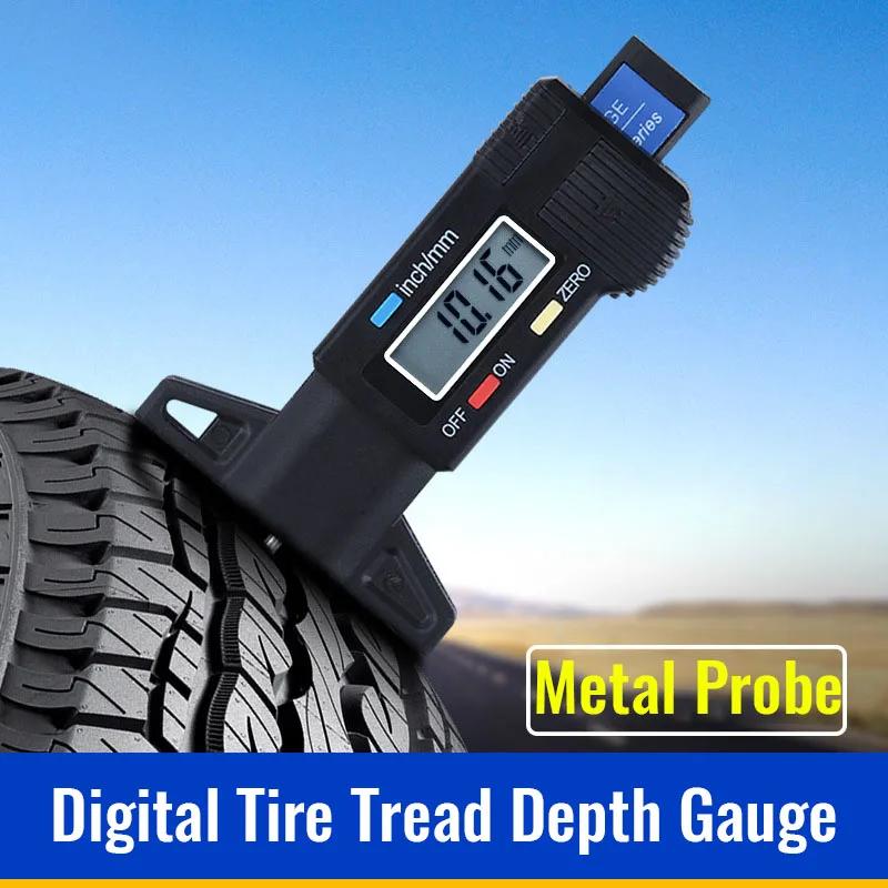 Electronic Digital Tire Tread Depth Gauge 0-25mm Tread Thickness Vernier CaliperThread GaugeElectronic Measuring Test Instrument