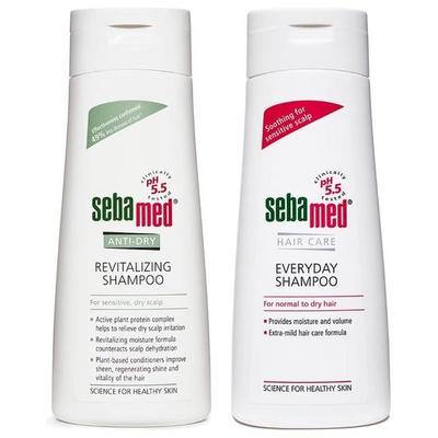 Codzienny Szampon, 200 ml i Sebamed Szampon Rewitalizujący Przeciw Suchości - 200 ml
