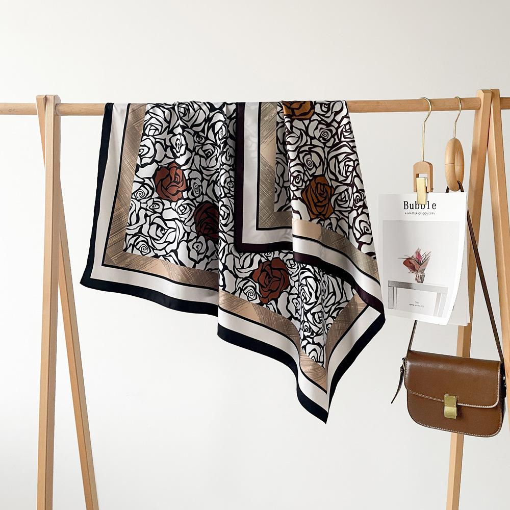 90*90Cm Square Scarf Twill Cotton Feeling Women Head Shawls And Wraps Luxury Print Neck Scarves Hijab Bandana Pashmina