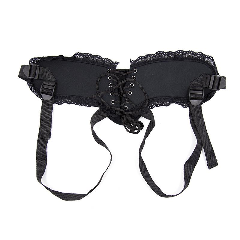 Lace Chastity Panties with Silicone Restraints & Neoprene SM Accessory for Adult Play