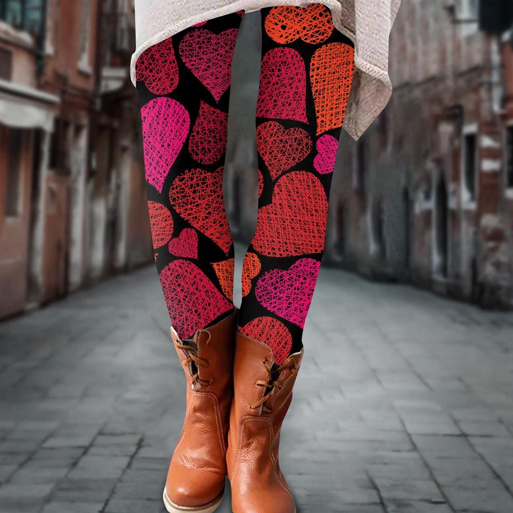 Women's Pants Valentine's Day Prints Stretchy Soft Bottoms Casual Home Sleeping Pants