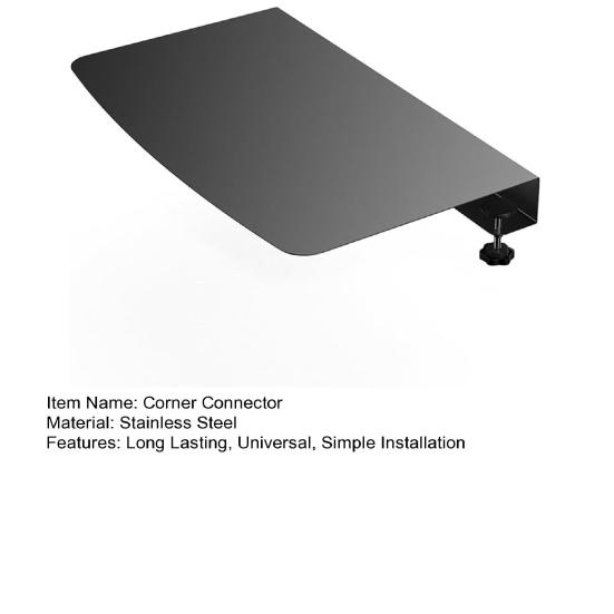Clamp-on Corner Desk Connector Sleeve Plate Universal Simple Installation L-Shaped Desk Platform Extender Attachment
