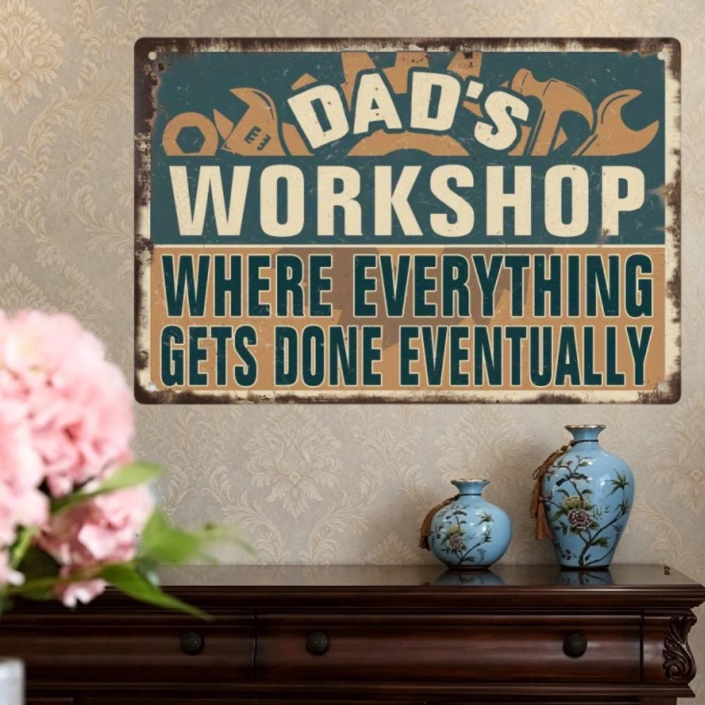 DRetro Metal Tin Sign for Dads WorkshopGarage Wall Art for Home Man Cave Tool ShedFathers Day Gift Vintage Tool Shack Decor