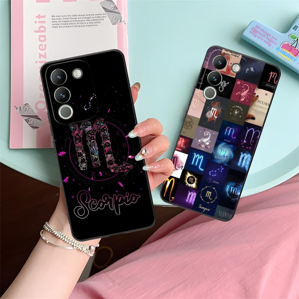 Zodiac Sign Scorpio Phone Case for VIVO V60 V50 V40 V30 V29 V27 V25 V23 Pro Lite 5G Soft TPU Shockproof Cover