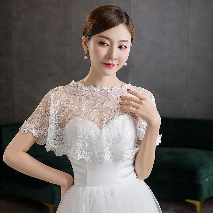 

2020 Черная кружевная шаль для подружек невесты или свадебных платьев - Легкая весенне-летняя накидка One Size: Fits 45-70 kg белый