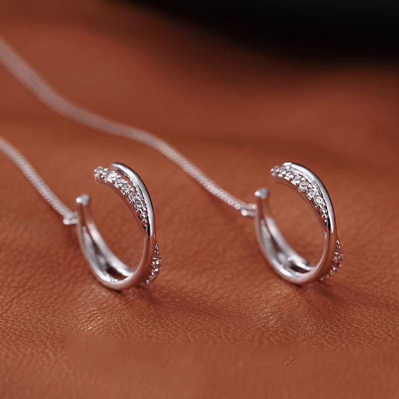 Tassel Earrings Long Earline Stud Earrings Earbone Clip Fashion Women Jewelry Gift