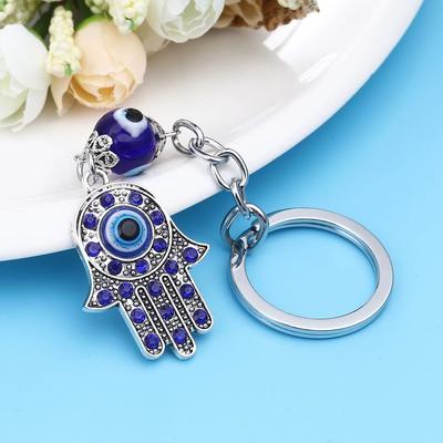 Good Luck Amulet Key Holder Car Keyrings Evil Eye Fatima Hand Protection Charm Hamsa Keychain