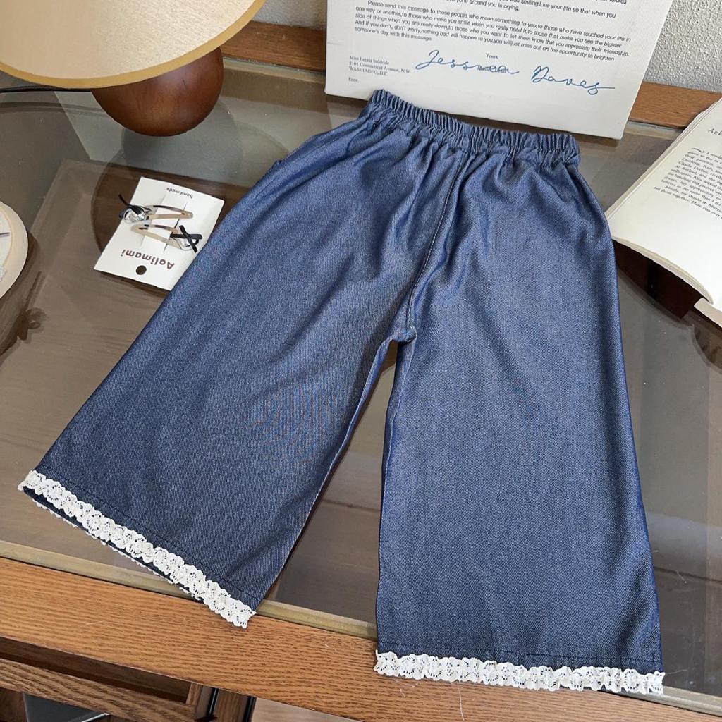 Girls' Korean Summer Fashion: Sleeveless Top & Wide-Leg Jeans Set