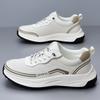 New Shoes for Men Leather Casual Shoes Breathable Microporous Sport Style White Flat Skate Shoes Youth Cool Sneakers