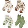Labi Kids' 4-Pair Seasonal Antibacterial Thin Baby Socks