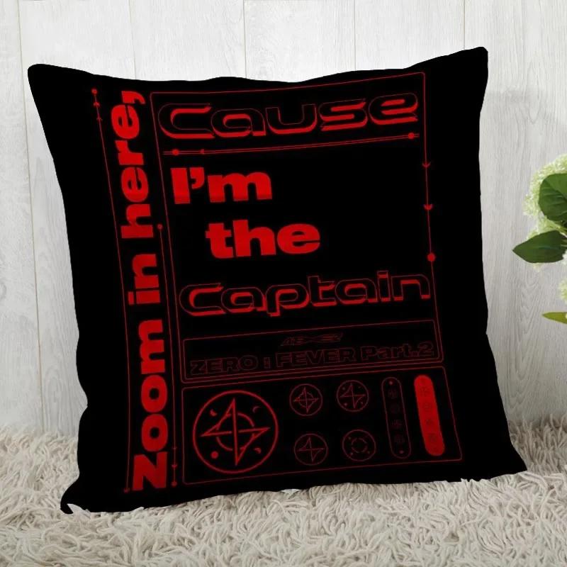 Custom Ateez KPOP Square Pillowcase Custom Zippered Pillow Cover Case 45x45cm(One Side) 04.1