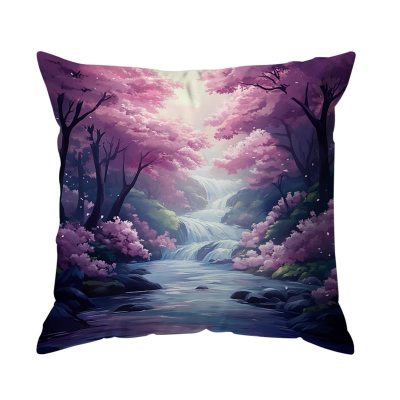 1 Pc Natural Landscape Pillow Cover For Home Living Room Bedroom Sofa Office Decorative Pillowcase Soft Throw Pillows 45*45 Cm
