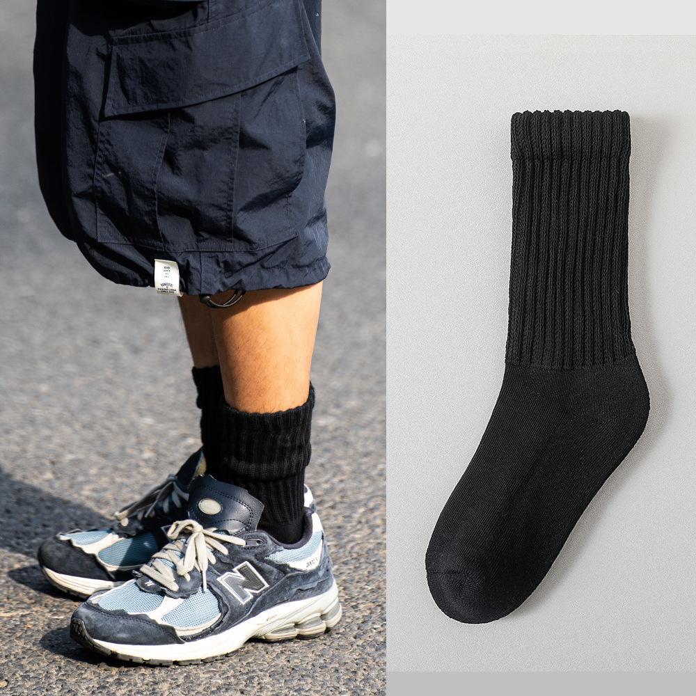 Antibacterial Velvet Socks: Women's Warm Autumn/Winter, Men's Thick Black Terry, Breathable Cotton