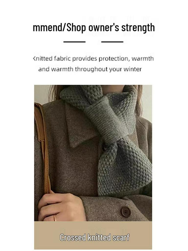 Blogger Style Imitation Cashmere Scarf Collection: Red Christmas Plaid Warm Snood, Korean Fashion