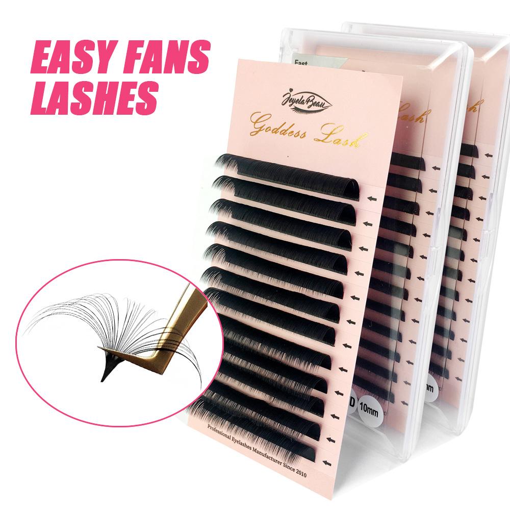 Goddess Easy Fanning Eyelash Extensions Camellia Eyelash Blooming Flare Eyelashes Russian Volume Auto Fan Eyelashes 1S Lashes