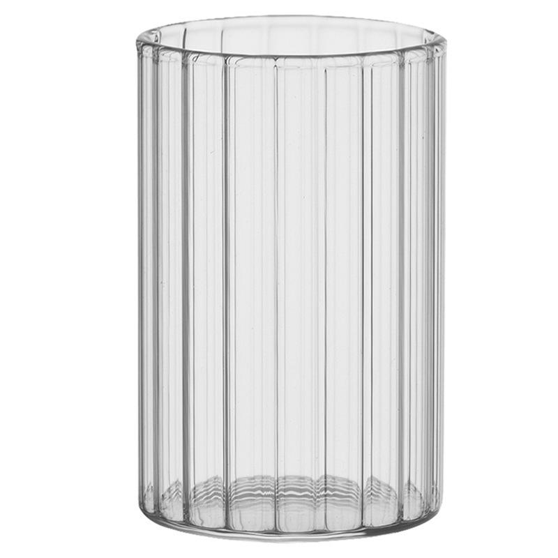 

Прозрачная широкая полосатая стеклянная чашка, термостойкая стеклянная чашка для воды, домашняя чашка для сока, бокал для вина 300 мл 350 мл 300ML