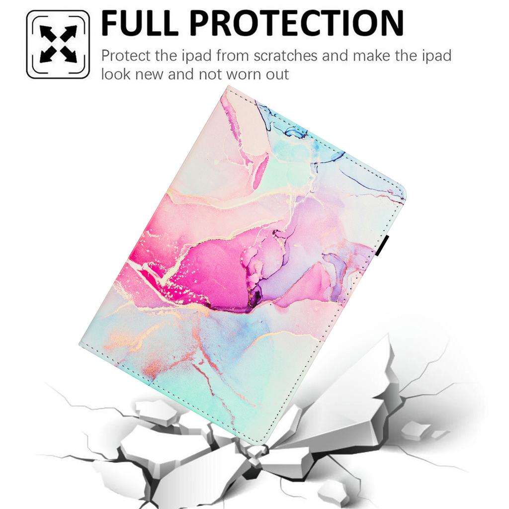 For iPad Mini/mini 2/mini 3/mini 4/mini (2019) 7.9 Inch Case Marble Leather Cover with Pencil Holder,Auto Wake/Sleep