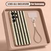 Rainbow Color Striped Case For Samsung S26 S25 Ultra S24 S23 FE S22 A15 A16 A17 A35 A36 A37 A54 A55 A56 A57 5G Hybrid Magnetic Matte Cover