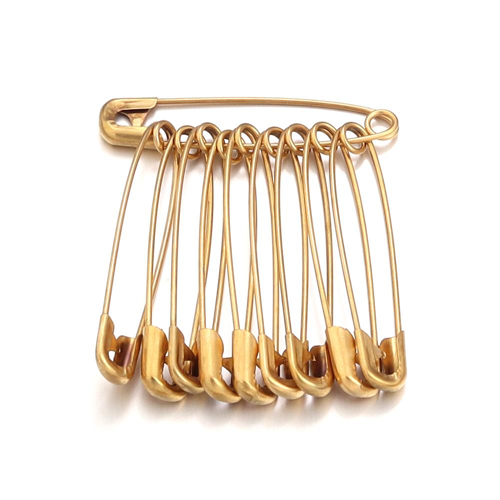 10pcs Stainless Steel Safety Pins 20-56mm Multi Size Gold Steel Color Safety Pins For DIY Home Garment Sewing Tools Accessories