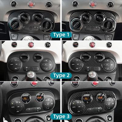 Real Hard Dry Carbon Fiber For Abarth 595 695 595C 695C 2012-2022 2023 2024 Fiat 500 500C 2008-2024 AC Digital/Manual Climate