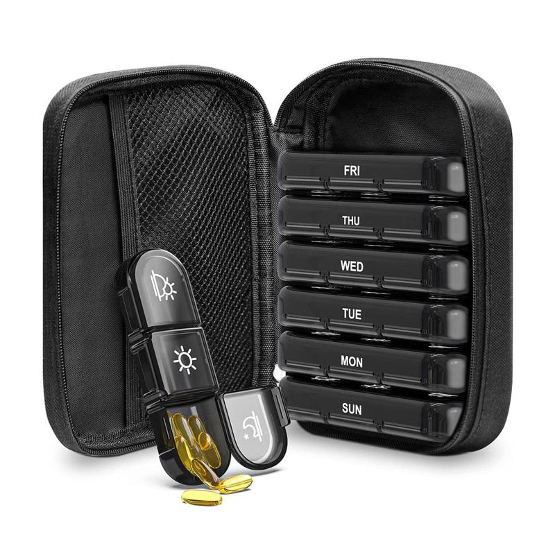 Large Medicine for Pill Organizer for Case Portable Weekly for Pill Box Medicati 1