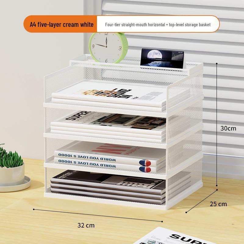 A3A4 Metall Desktop Aktenorganizer Rack - Büroarbeitsplatz Dokumentenhalter