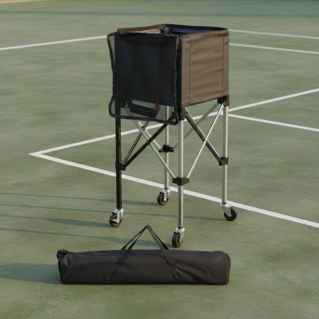 Tennis Ball Collector Cart Lightweight Tennis Ball Cart 1 Piece Large Capacity Sports Equipment Foldable For Trainers