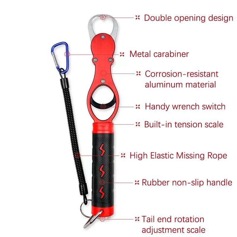Anti-Rust Fishing Lip Gripper Clamp with Weight Scale Fish Grabber Tool for Beginner Enthusiasts