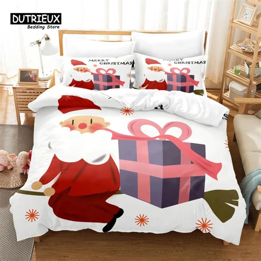 Set di biancheria da letto Merry Christmas Set copripiumino per bambini Copripiumino alla moda Copripiumino per bambini e bambine Copripiumino natalizio Set di biancheria da letto