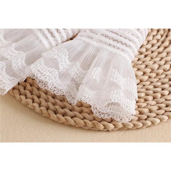 Women Girls Fake Flare Sleeves Lace Floral Pleated Fake Cuff for Sweater Blouse Ruffles Wrist Warmer Detachable Fake Sleeves