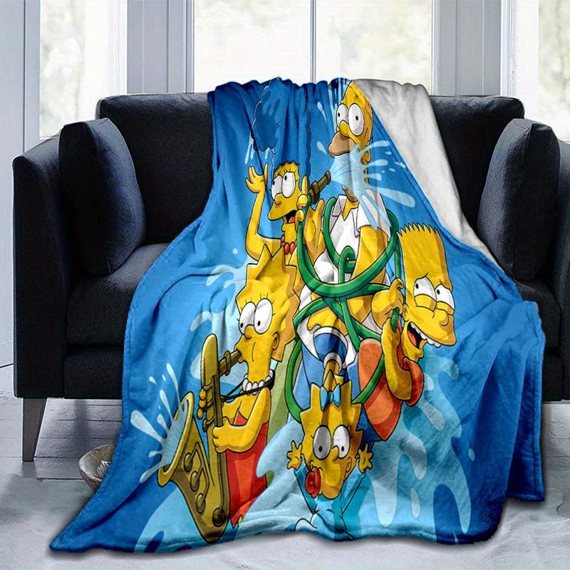 Simpsonovi kreslená deka, krátký plyšový roztomilý teplá deka, dekorace obývacího pokoje, pohovka, čtyři roční období, cestování