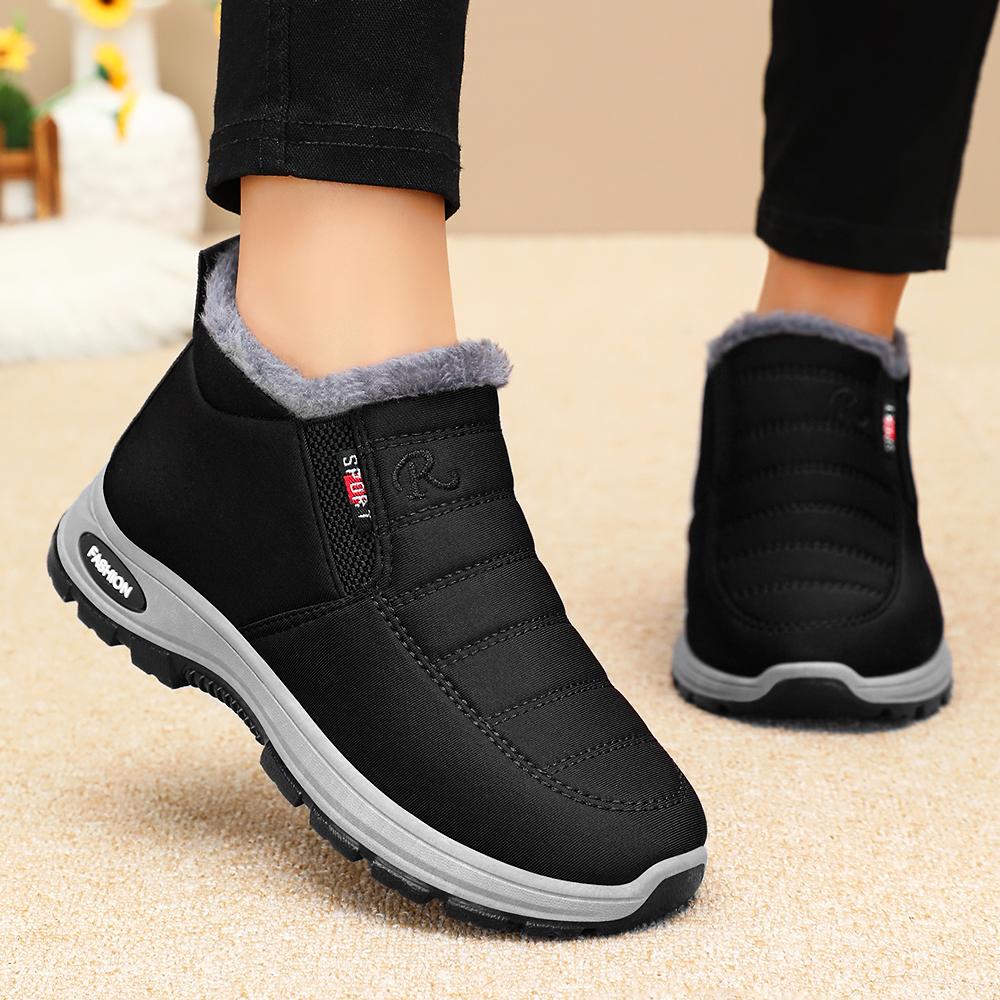 Fashion Women Snow Boots Leisure Round Toe Couples Sneakers Winter Warm Ankle Boots Women Thickened Fluff Lined Cotton Shoes for Women