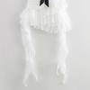 2025 Spring Women's Fashion: European & American Style Strapless Organza Tassel Bow Dress