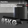 Multi-Gym Station, 65 kg Weights, Abdominal Bench, Black and Red