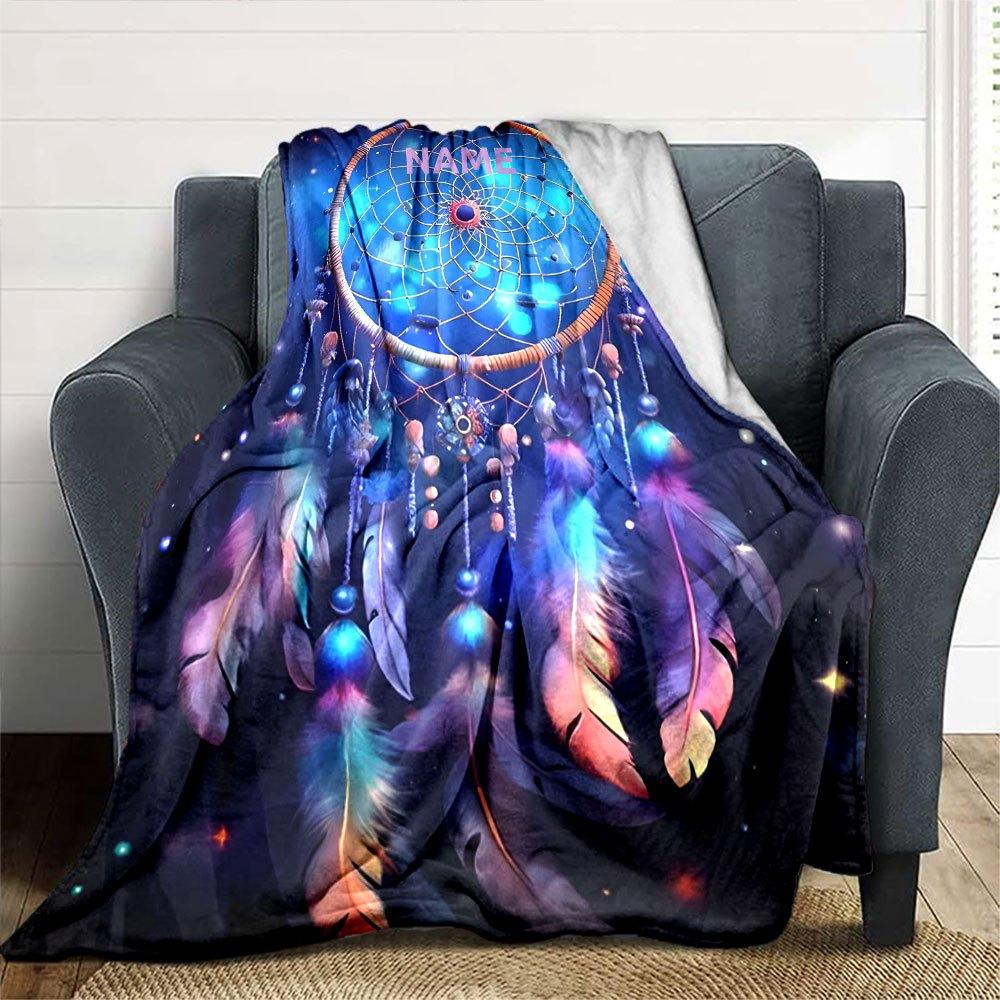 Dreamcatcher Theme Home Customize Your Name Blankets Soft Cozy And Lightweight For All Seasons Perfect For Picnics Sofa Relaxation Office Warmth