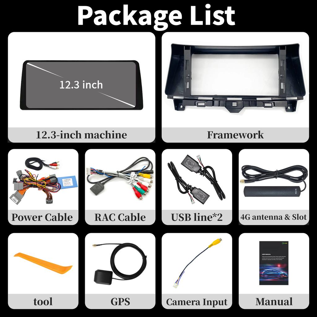 12.3inch Android For Honda Accord 2008-2012 Car Radio Multimedia Navigation 4G GPS Wireless BT CarPlay Touch Head Unit Screen