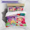 3pcs Strawberry Princess3 Design Cover Set - HD Printed Bedding with 1 Cover and 2 Pillowcases - Perfect for Home and Dorm Decor