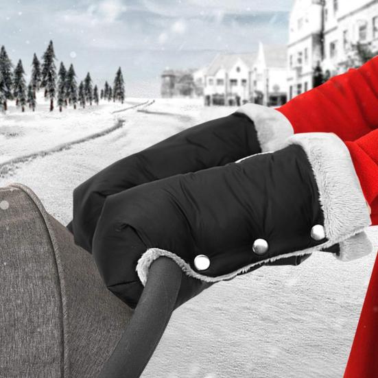 

1 пара водонепроницаемых перчаток для коляски, теплые, легко снимаемые, изолированные варежки для морозной погоды.