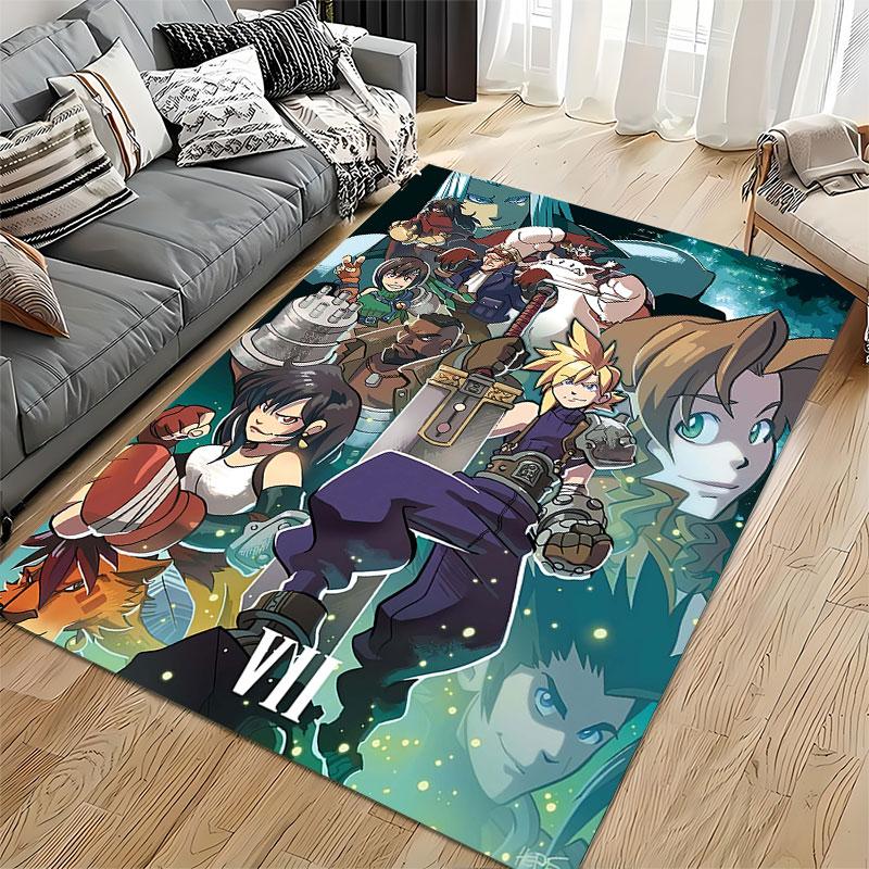 Fantasy VII Inspired Character Art suitable as a non-slip mat for the living room or bedroom sofa