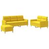Vidaxl 3-Piece Lounge Set, Fabric Upholstered, Light Yellow