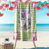 Cat Patchwork Art Print Beach Towel, Large Soft Quick Dry Towel for Beach Camping Swimming