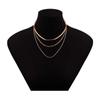 High Quantity Travel Souvenirs Alloy Gifts Gold/Silver Punk Short Necklace Multilayer Necklace Hip Hop Popular