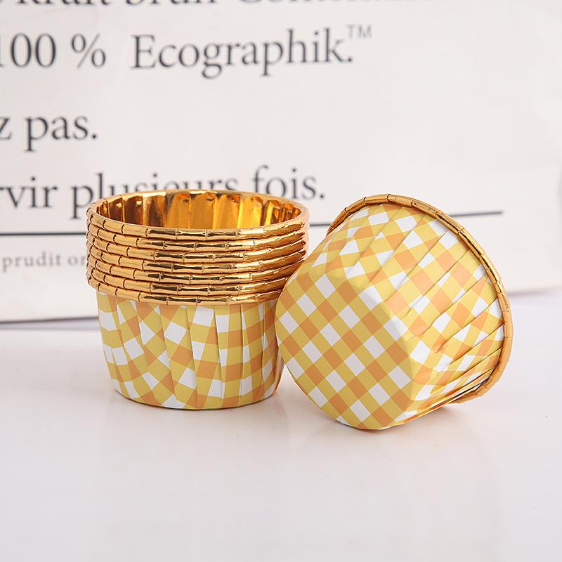 Roll Mouth Cup High Temperature Resistant 50 PCs Thick Baking Cup Baking Cups Medium Large Cake Gold and Silver Cake Paper Cups