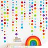 Colorful Circle Garland Banner Round Dots Colorful Dot Garland  Birthday Party Decorations