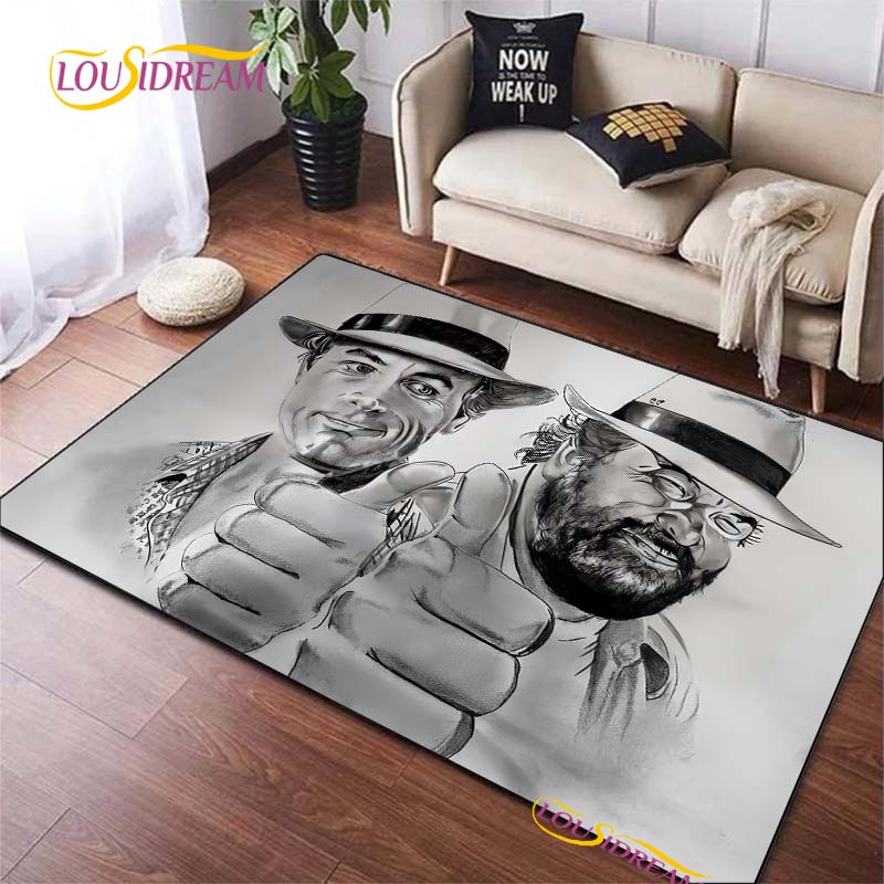 Bud Spencer & Terence Hill Szőnyeg Nappalihoz Hálószobai Szőnyeg Konyhai Ajtó Gyerekek Csúszásmentes Padlószőnyegek fotózási kellékek Alfombra Szőnyeg