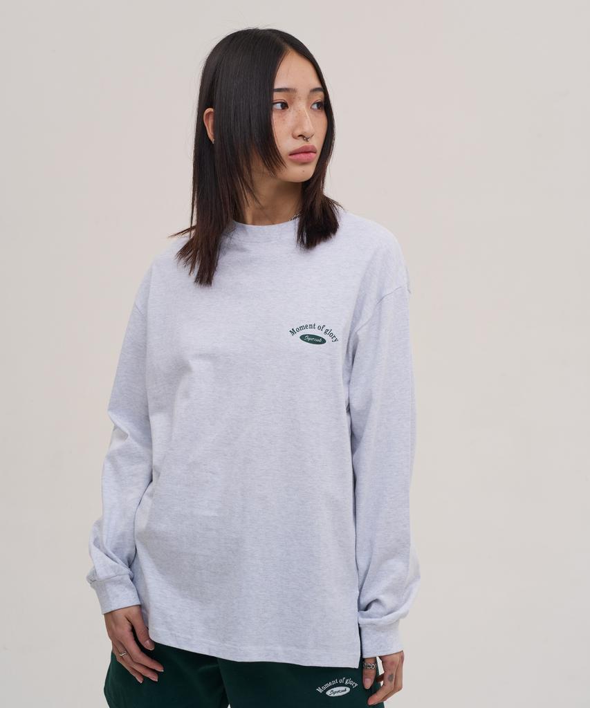 Super Serve Signature Logo Classic Long Sleeve Tee - Light Grey