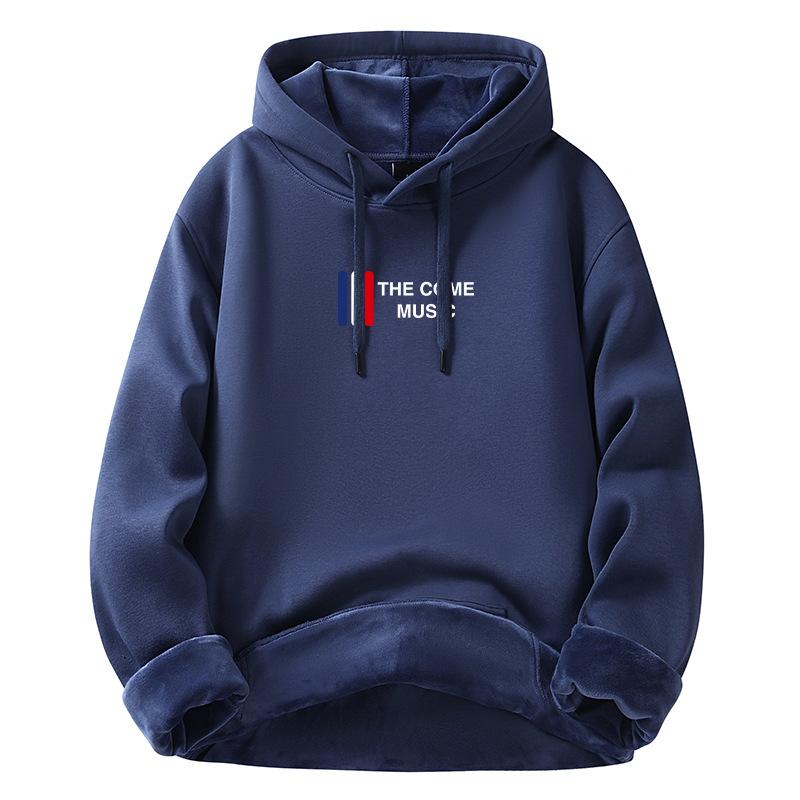 Módní teplá pánská mikina s kapucí, zateplená mikina, pánská nová bavlněná svetr, zahuštěná volná bunda